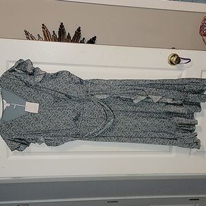 LC Lauren Conrad Blue Floral Midi Dress